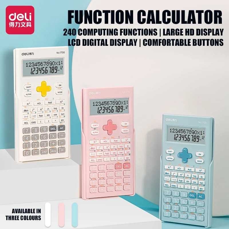 

ARSAKHABOUTIQUE DELI Kalkulator Saintifik Elektronik Scientific Calculator LCD Display - Deli-1700
