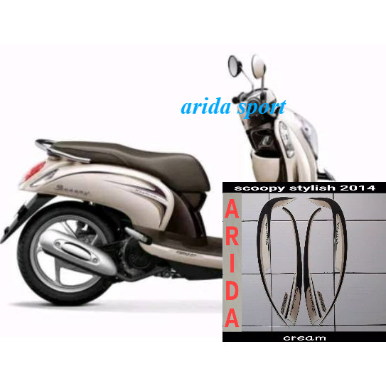 Striping stiker  honda scoopy  stylish fi 2014 cream motif striping original scoopy