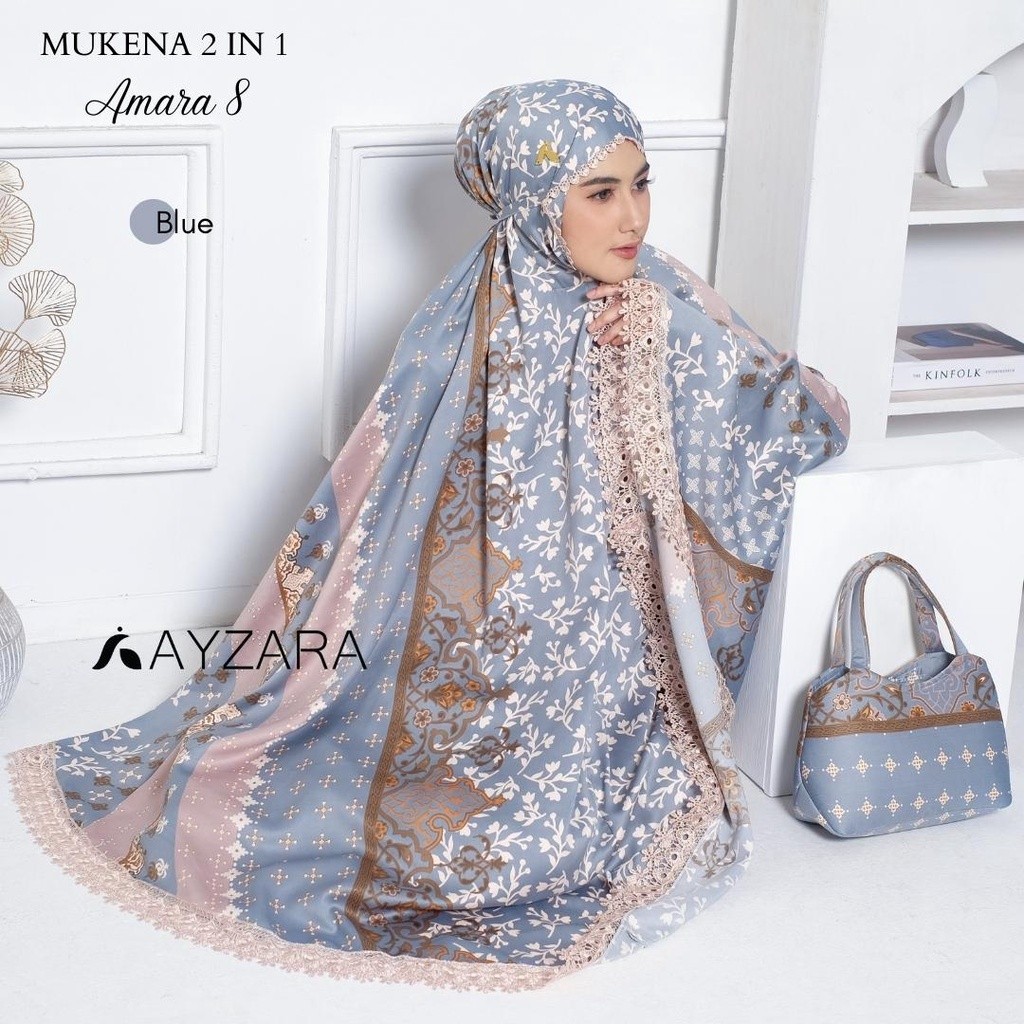 Ayzara - Mukena Dewasa Daily 2 In 1 Amara Diorsilk Renda Mewah Ayzara
