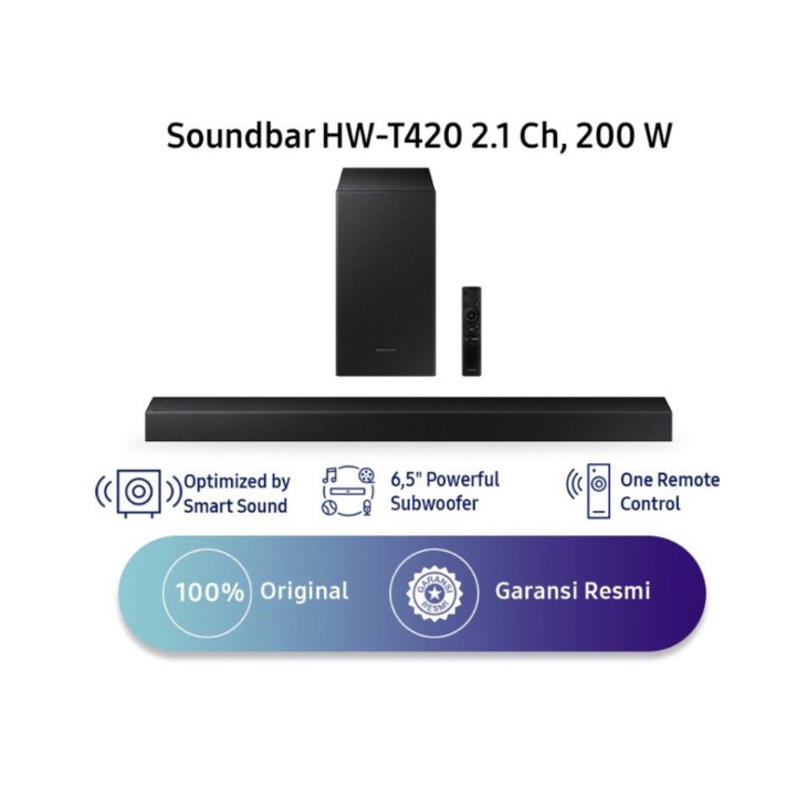 Samsung HW-T420 Speaker Soundbar HWT420 2.1inch Soundbar Subwoofer - Garansi Resmi