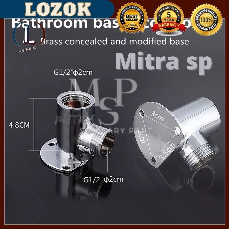 LOZOK Bracket Pipa Wall Shower Dudukan Pipa Shower Gantung Tanpa Bobok