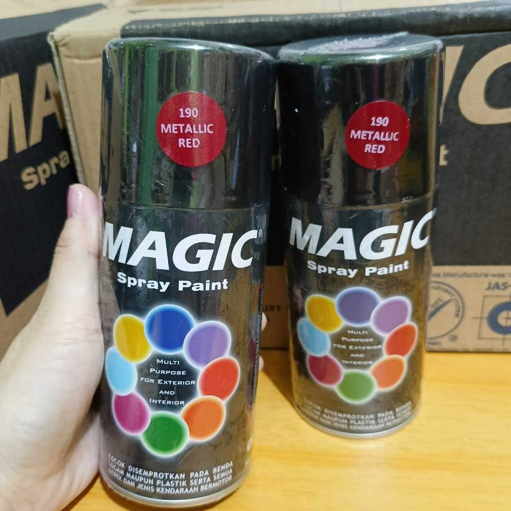 Pilox Pilok Cat Semprot Serbaguna Diton MAGIC Spray Paint 190 Metallic Red / Merah Metalik (300cc/30