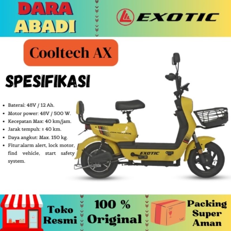 New Sepeda Listrik Exotic Cooltech AK / Cooltech AX / Cooltech 3.5 / Explore SR/ agathos AE 320 Paci