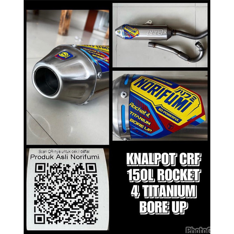 KNALPOT NORIFUMI ROCKET 4 TITANIUM BORE UP CRF 150 L ORIGINAL