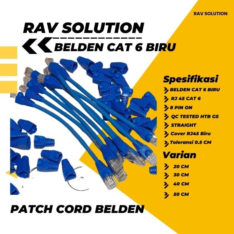 BELDEN CAT 6 BIRU / PATCH CORD BELDEN CAT 6 CUSTOM HANDMADE