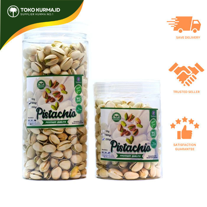 

Kacang Pistachio Fresh 100% | Kacang Pistachio oleh oleh Haji dan Umroh - Kemasan 250 gr | Toko Kurma ID