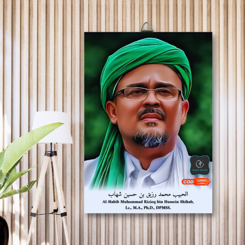 Bingkai Poster Kayu Foto Al-Habib Muhammad Rizieq bin Hussein Shihab Foto Habib-Ulama/Hiasan Dinding