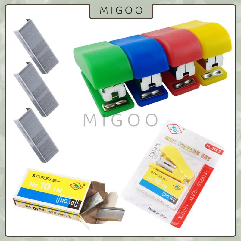 

MiGoo Staples Stapler Mini Kecil Unik Lucu Anak Bonus Isi Praktis Steples Korea Mini Set Stapler Stapler Portabel Kecil Pengikat Kantor