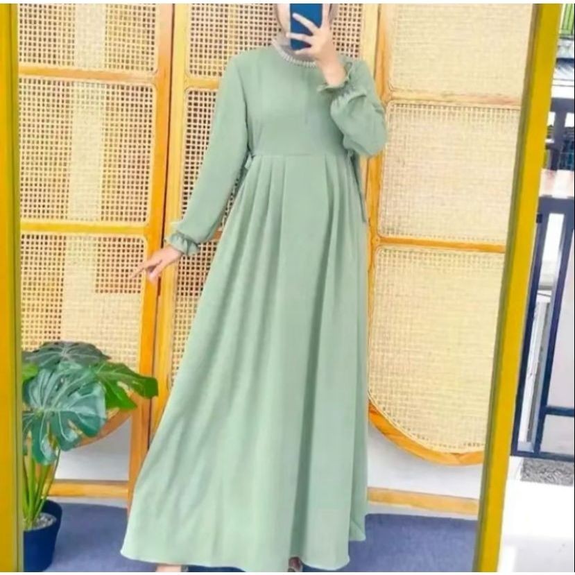 Baju Gamis Wanita Polos Modern Kombinasi Model Simple Elegan Modis Terbaru 2024 Sekarang Nikita Dres