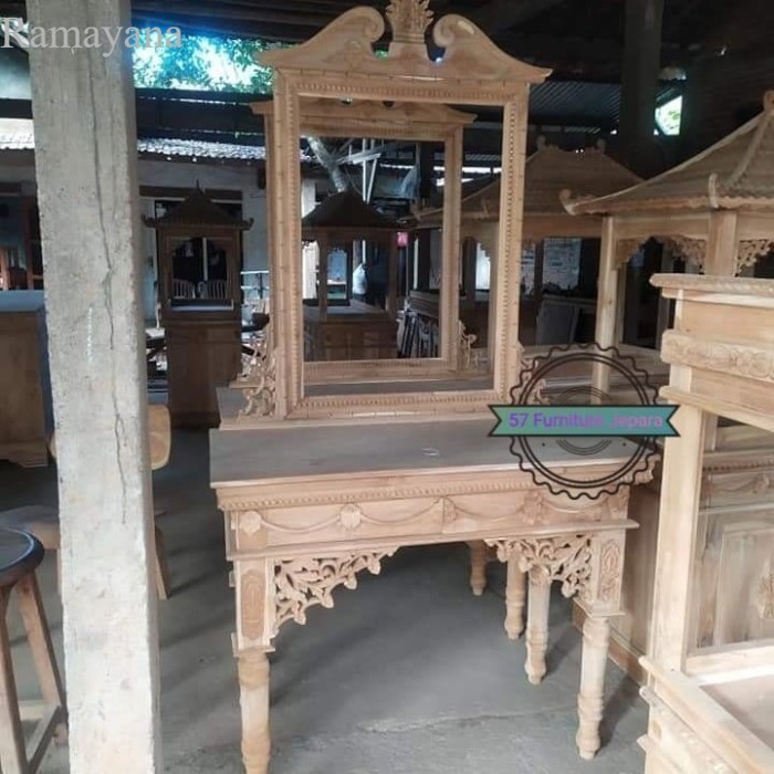 

Termurah Meja rias klasik kayu jati mentahan Tolet ukir murah