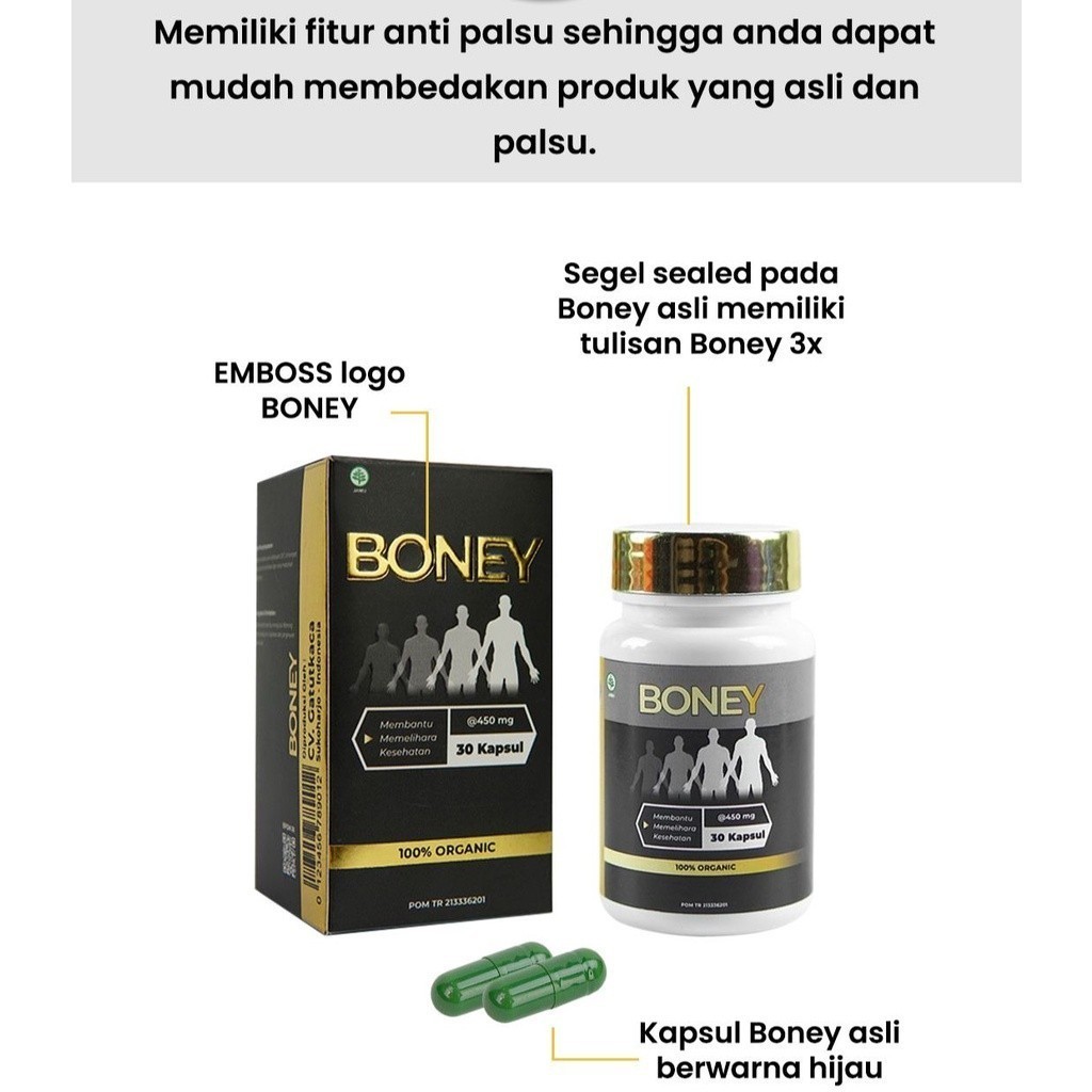 BONEY PENINGGI BADAN ORIGINAL 30 KAPSUL BONEY KAPSUL PENINGGI BADAN HERBAL BANTU TINGGIIN BADAN ISI 