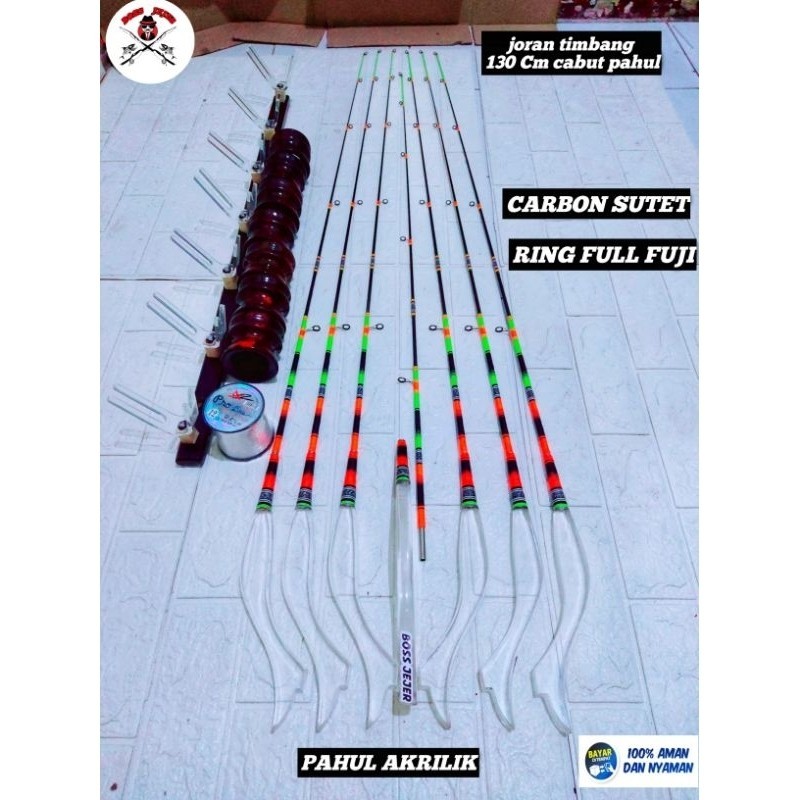 joran timbang set 7 130 cm sultan ring full fuji pahul akrilik carbon sutet