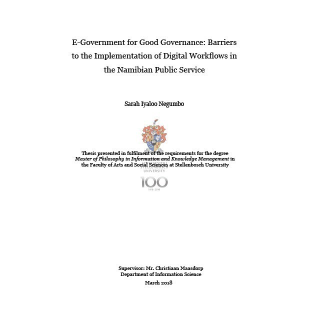 

E-Government for Good Governance: Barriers to the Implementation of