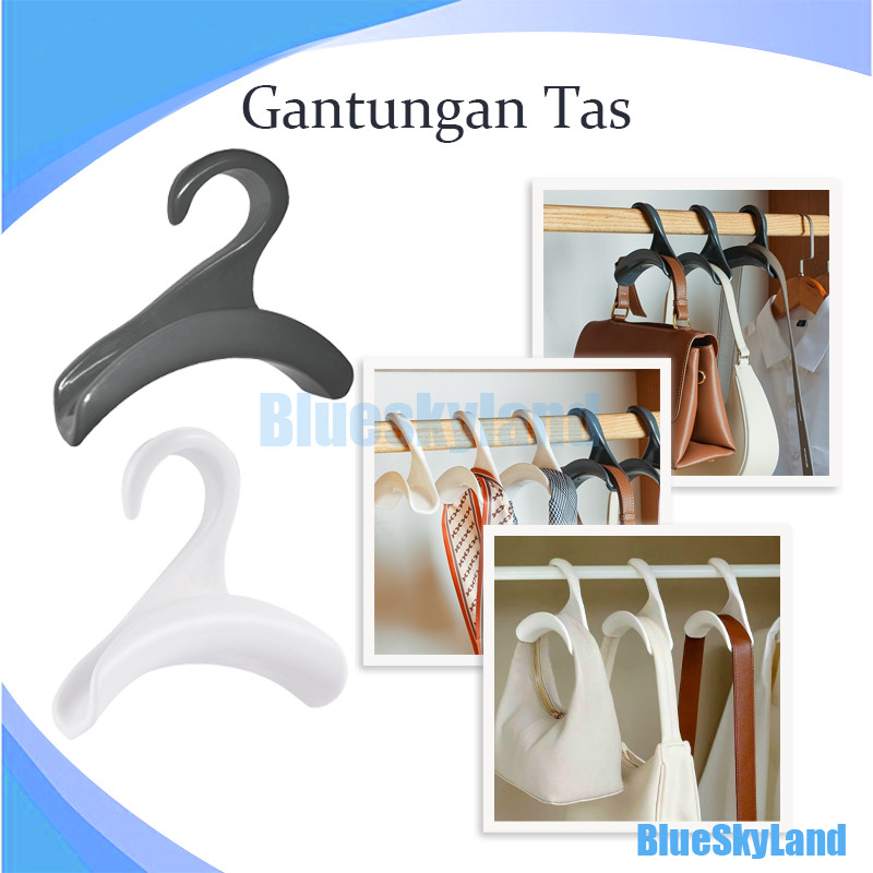 4PCS Gantungan Tas Putar Hanger Bag 2 Kait Plastik Impor Lengkung Organizer / Gantungan Tas Bando To
