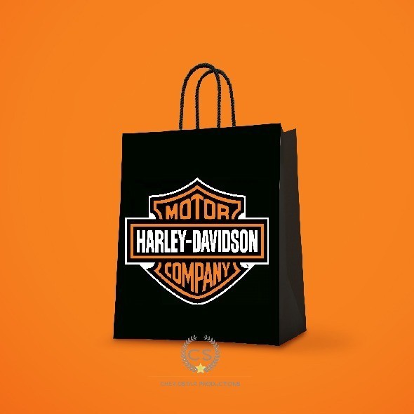 

Andriant Paper bag harley davidson/tas kado/bungkus kado/goodie bag/tas kertas/ - Hitam, M