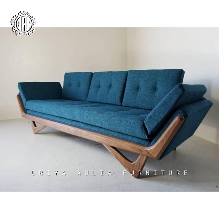 Bangku santai kayu jati terbaru dudukan busa tebal