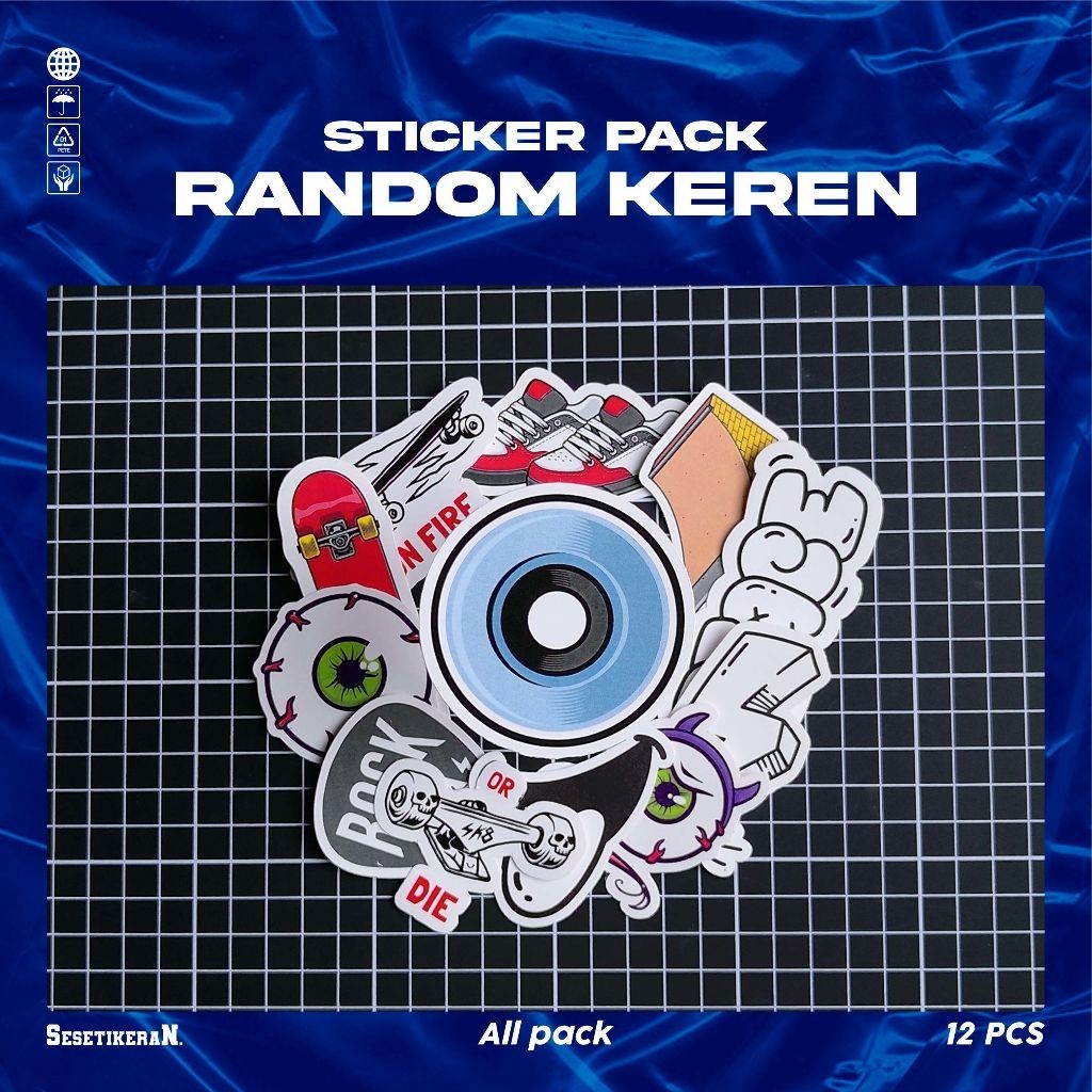 

COD✨ Sesetikeran Stiker Pack Stiker Random Lucu Colorfull Keren Untuk Koper Laptop Skateboard