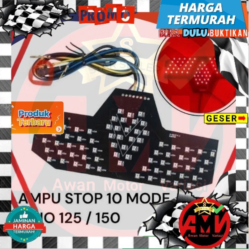 Lampu rem motor / Lampu STOP LED VARIO 125 VARIO 150 10 MODE / lampu stoplamp / lampu rem motor bela