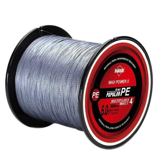 [Best] Senar Tali Benang Pancing PE Braided 300 Meter - Gray, PE 0.4