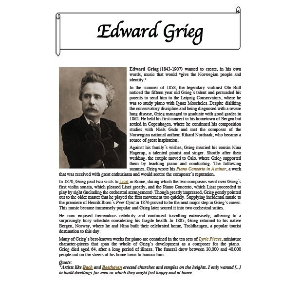 

Edward Grieg (1843-1907) - Sheet music from www.pianostreet.com