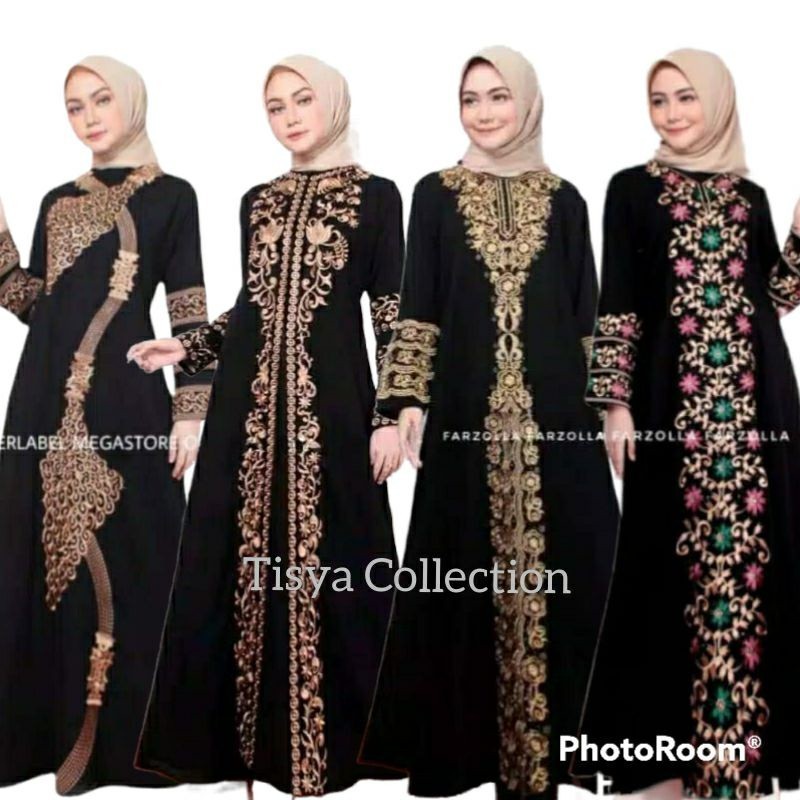 TERMURAH abaya gamis jubah longdress baju busana muslim turkey arab saudi gamis hitam jetblack premi