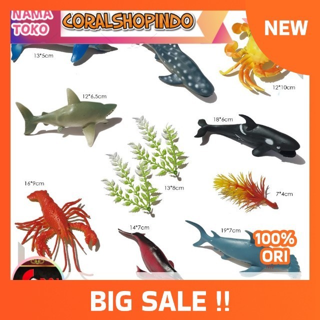 Mainan OCEAN WORLD isi 8 Ukuran Besar / Miniatur hewan Laut Ukuran Besar / Mainan Hewan Laut figur
