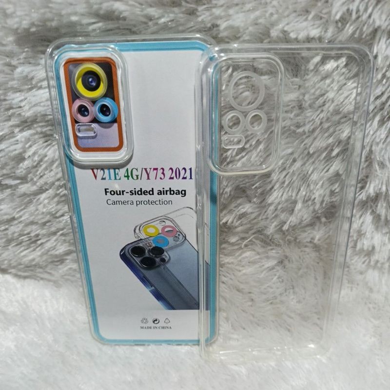Softcase Bening Vivo V21E Y73 2021 Silikon Clear Clear Bening Transparan TPU Airbang Farida Cell