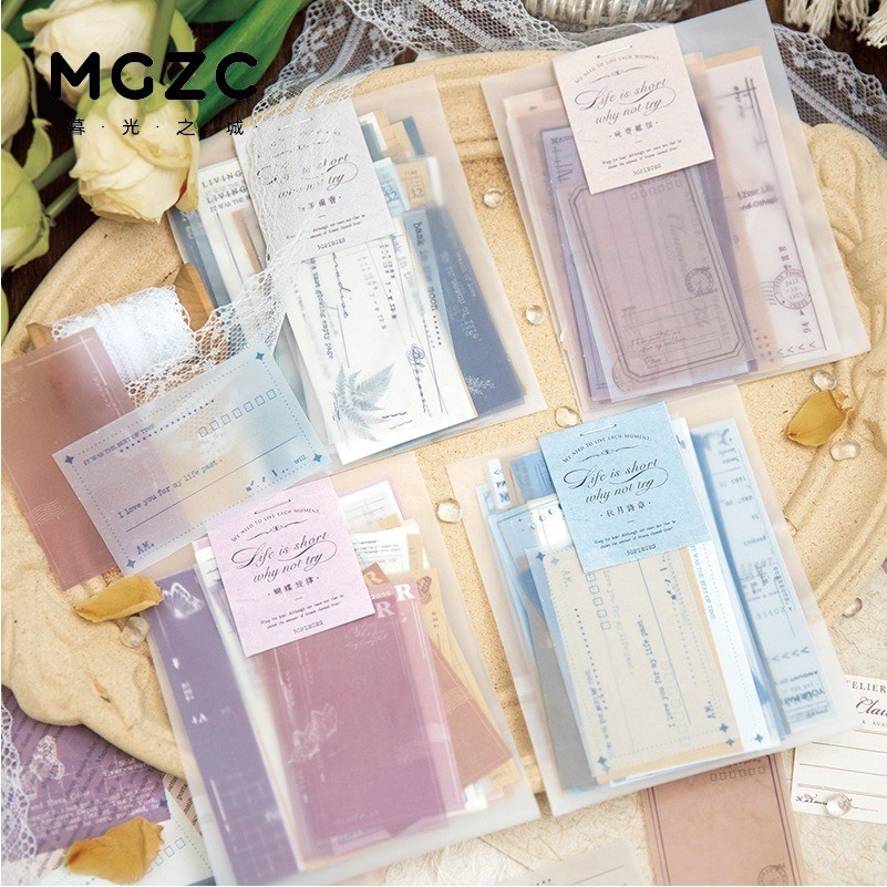 

[Gongjin]30pcs Deco Paper LIFE IS TOO SHORT Kertas Dekorasi DIY Scrapbook Estetik Retro Vintage
