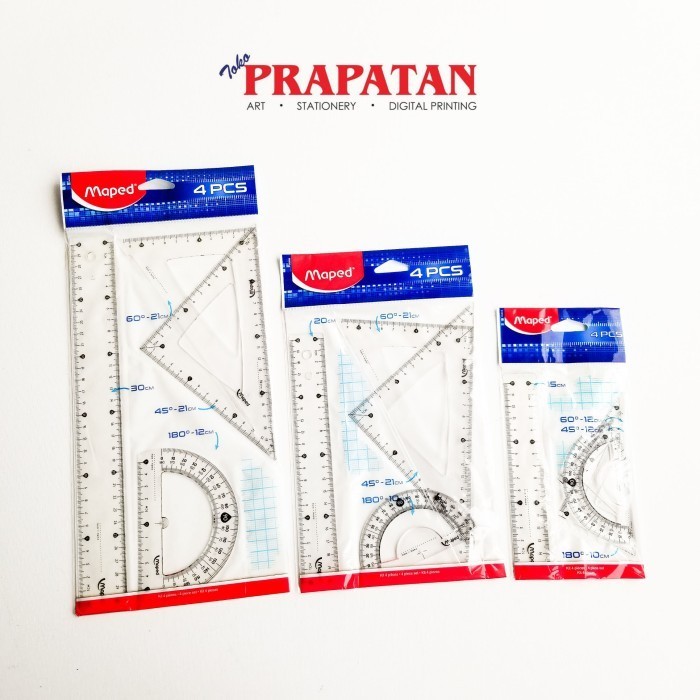 

Maped Ruler Essentials Set 4pcs / Penggaris Set - Medium Set -YY41