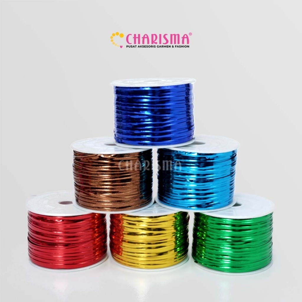 

Charisma Tali Kawat Warna Warni - Pita kawat 4mm / Harga Per Roll (100 Yard)