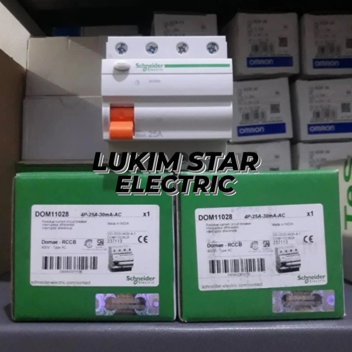 ELCB SCHNEIDER DOMAE 25a 3Phase 300MA/30MA 25A 4phase ELCB 4 Phase 25A
