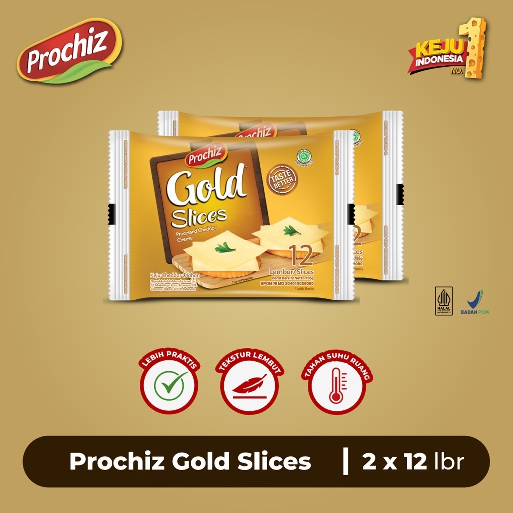 

Keju PROCHIZ Gold Slices 12's x2