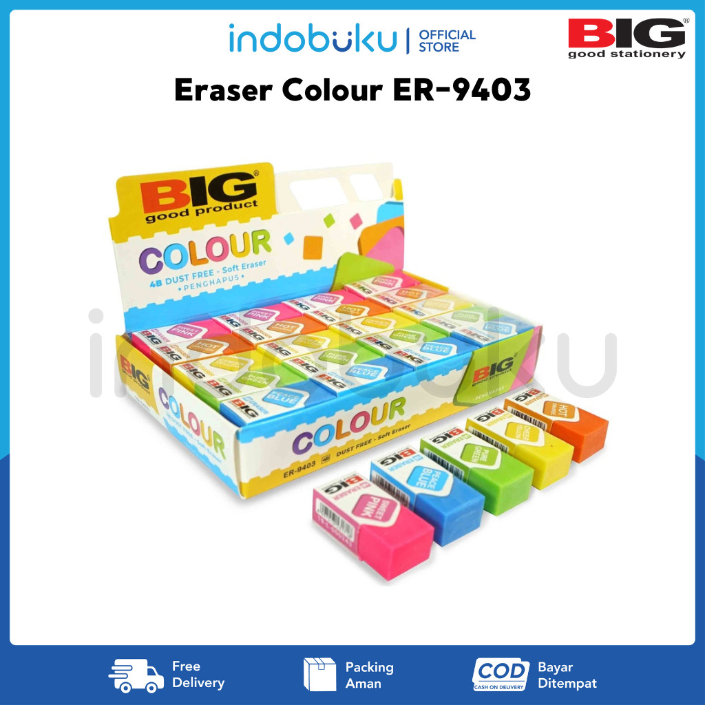 

Eraser Colour BIG ER-9403 / Penghapus Warna Warni Kecil BIG ER-9403