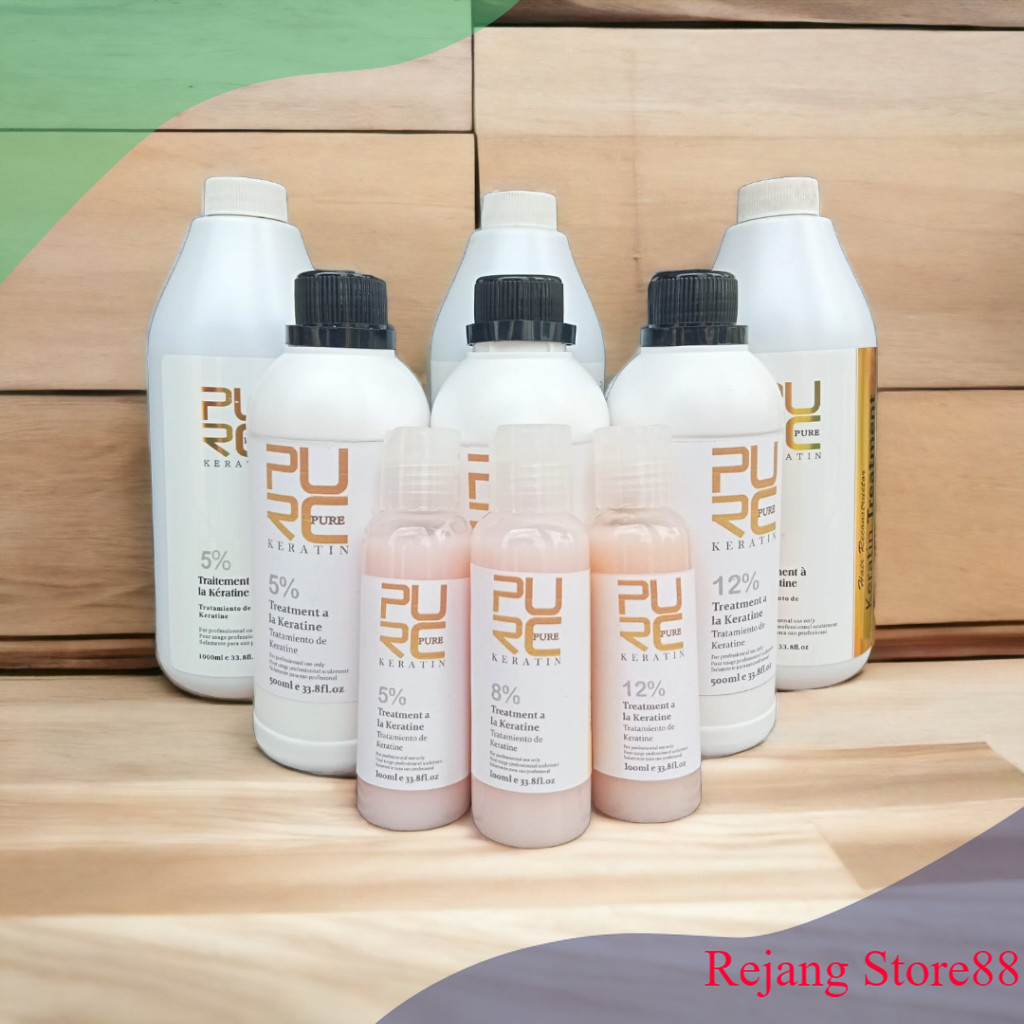 PURE KERATIN 5% 8% 12% PURC BRAZILIAN 1000ML SHARE IN JAR KERATIN HAIR TREATMENT PELURUS RAMBUT COD