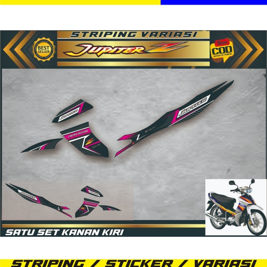 STRIPING TERLARIS stiker striping jupiter z burhan old variasi stiker jupiter z