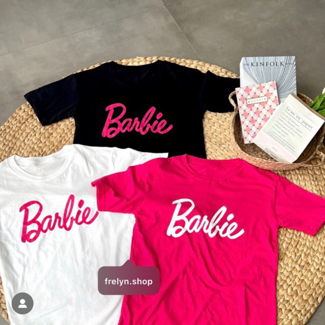 BARBIE FUSCHIA HITAM PUTIH l KAOS BAJU TSHIRT TUMBLR TEE OVERSIZE PINK FANTA BLACK WHITE all size