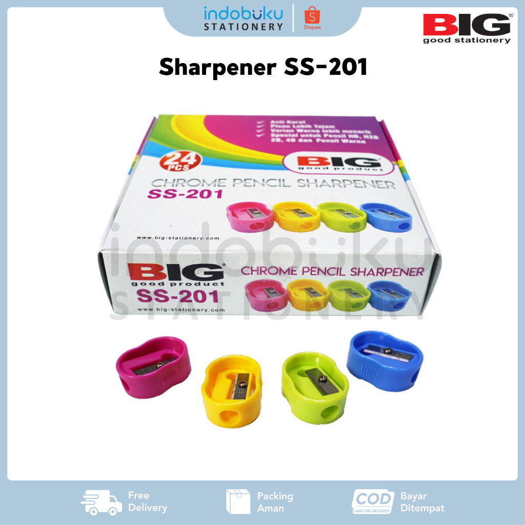 

Chrome Pencil Sharpener BIG SS-201 / Rautan Pensil Chrome BIG SS-201