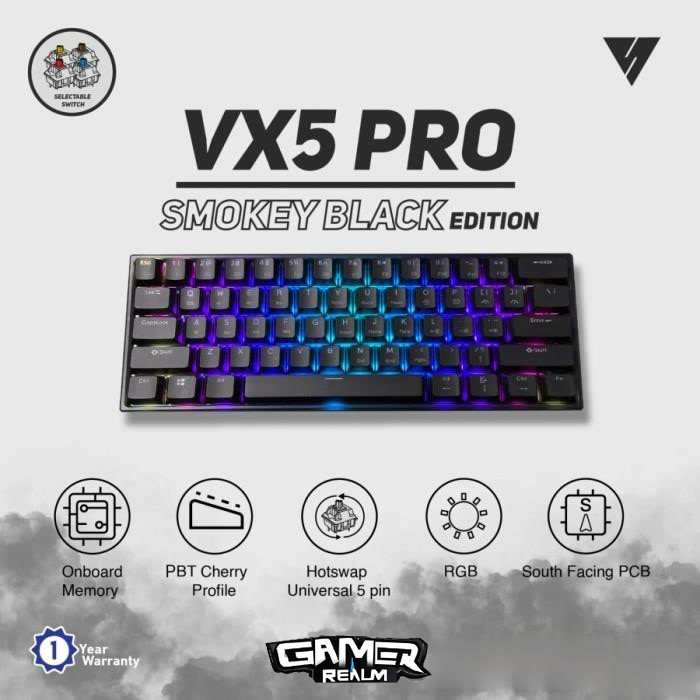 Vortex Series VX5 Pro Smokey RGB Hotswap Mechanical Gaming Keyboard