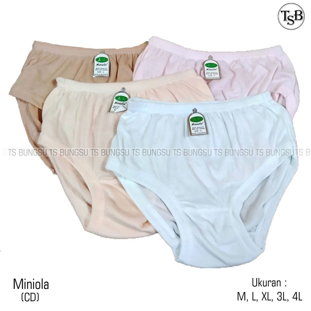 (6 Pcs) Miniola CD Wanita | Celana Dalam Polos Wanita