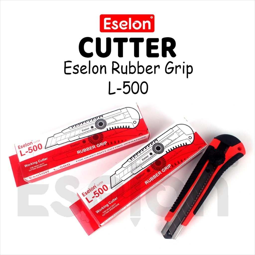 

1buah Pisau Cutter RUBBER GRIP / 1pcs Pisau cutter L500 Eselon
