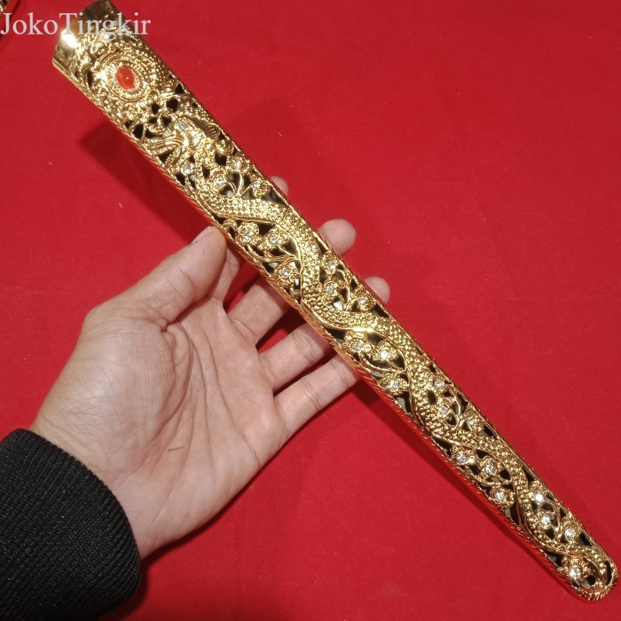 

Pendok Silih Asih Motif Naga Hias Batu Permata Sepuh Emas antik