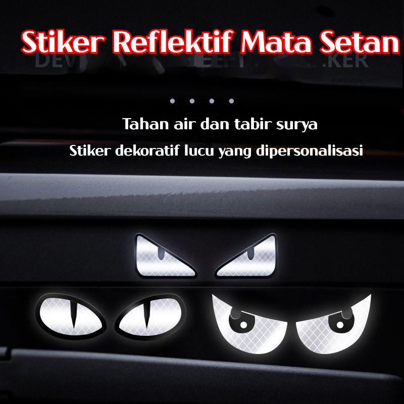 Stiker Dekorasi Mobil Listrik/Stiker Reflektif Sepeda Motor /Mata Setan Stiker Reflektif/Stiker Dekorasi Mobil/ Stiker Mata Monster /Stickers Logos  Emblems/