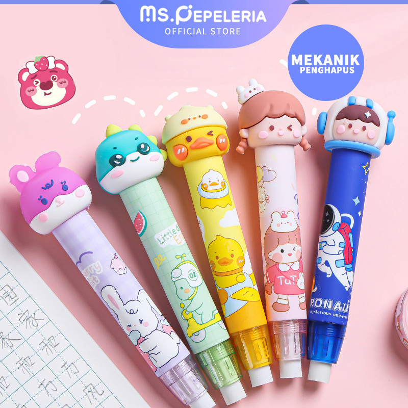 

Penghapus Pensil Mekanik /Gosok karet mekanik yang lucu/Kreatif Kartun Lucu Tekan Penghapus Siswa Menghapus Bersih Tanpa Jejak Tekan Karet Gosok karet gaya pena -Ms.Pepeleria