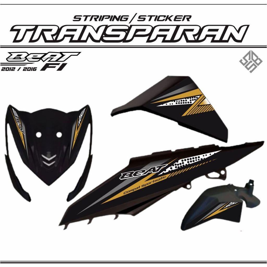 STRIPING STIKER TRANSPARAN BEAT PGM FI  FI MOTIF SIMPLE ELEGAN / STRIPING BEAT FI TRANSFARAN TRANSPA