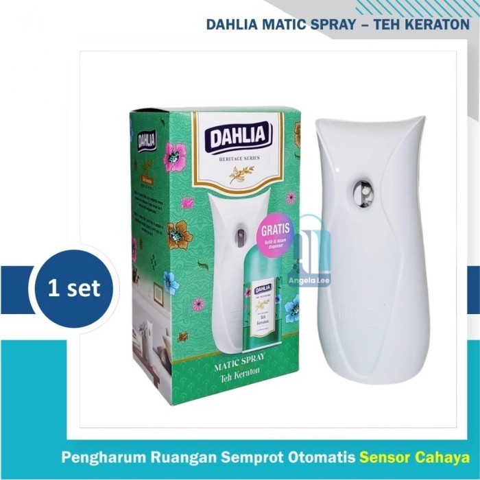 Pengharum Ruangan Semprot Otomatis Dahlia Matic Spray Sensor Cahaya 225ml Teh Keraton - Teh Keraton,