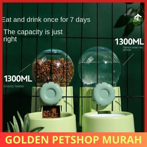 goldenpm HANG CAGE BUBBLE Pet Feeder Tempat Makan & Tempat Minum Anabul Kucing Anjing Ukuran Besar-m