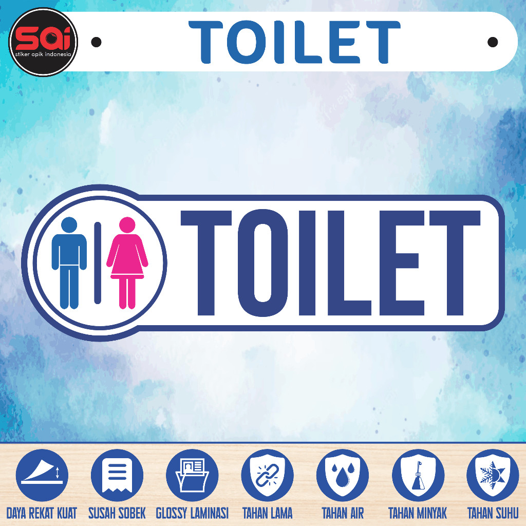 

Stiker vinyl anti air TOILET PRIA WANITA laminasi glossy