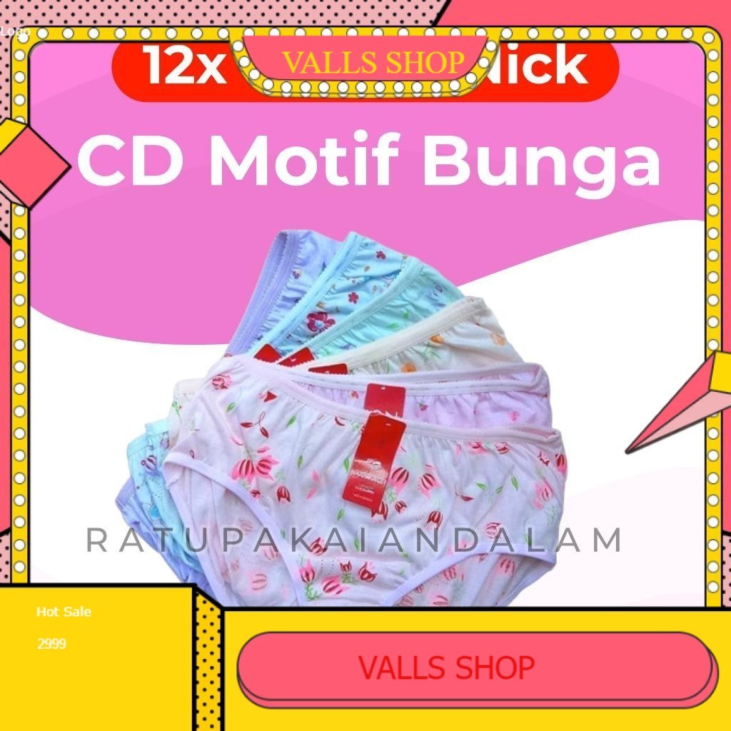 (1 LUSIN) CD WANITA GOLDEN NICK MOTIF BUNGA 937 - CD JUMBO XXL - CELANA DALAM WANITA - Ratupakaianda