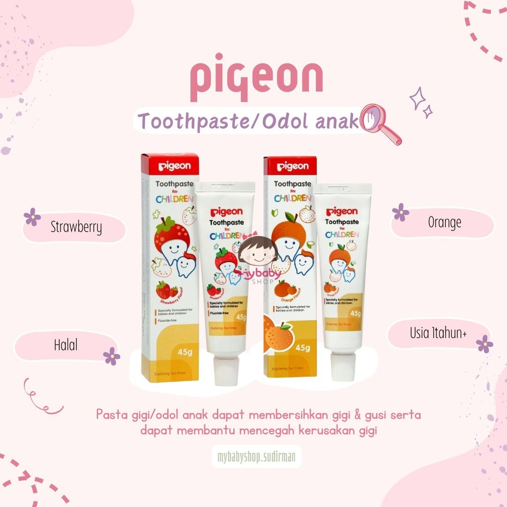 Pigeon Toothpaste/Odol anak (1tahun+) - Pasta gigi anak Orange & strawberry