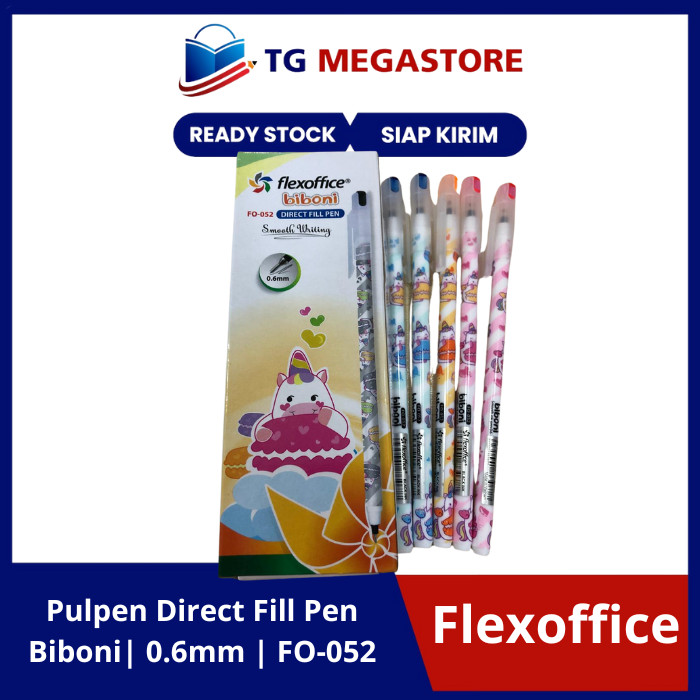 

Pulpen Flexoffice Direct Fill Pen Biboni 0.6mm Hitam - FO-052